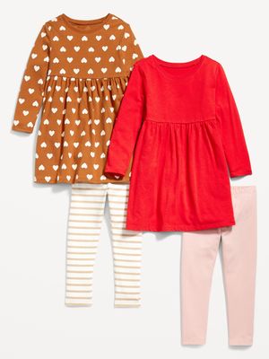Fit & Flare Dress and Leggings 2-Pack for Toddler Girls