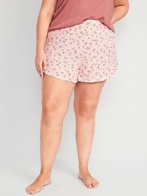 High-Waisted Floral-Print Sunday Sleep Shorts for Women - 3.5-inch inseam