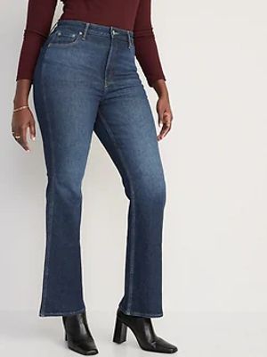 Higher High-Waisted Cotton-Hemp Blend Flare Jeans for Women