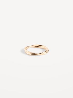 Gold-Toned Metal Interlocked Ring for Women