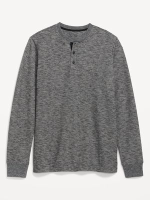 Cozy-Knit Long-Sleeve Henley T-Shirt for Men