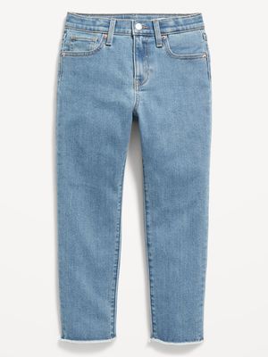 High-Waisted O.G. Straight Built-In Warm Frayed-Hem Jeans for Girls