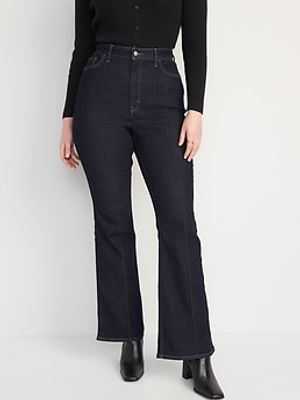 Higher High-Waisted Pintuck Flare Jeans for Women