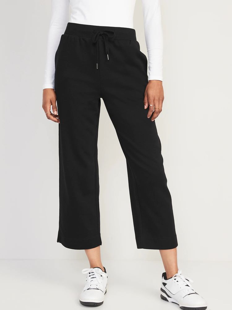 High-Waisted Cropped Straight Sweatpants for Women