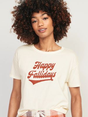 Happy Fallidays Matching Graphic T-Shirt for Women