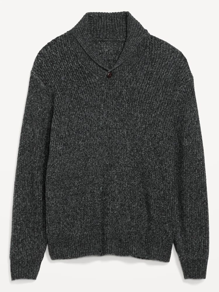 Textured-Knit Shawl-Collar Sweater for Men