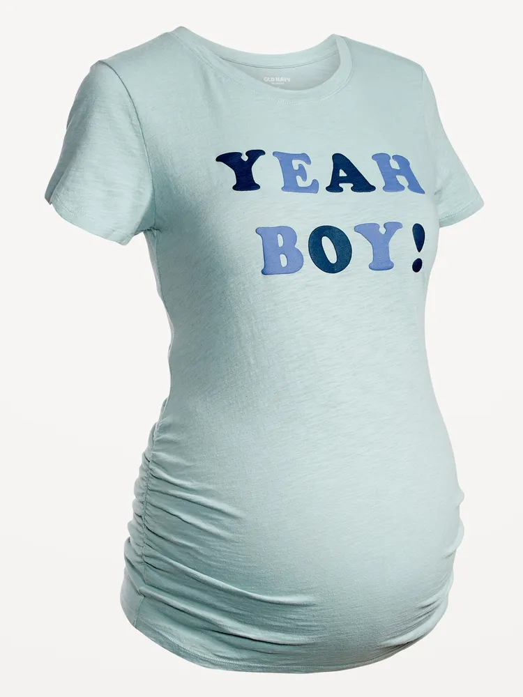 Maternity Graphic Side-Shirred T-Shirt