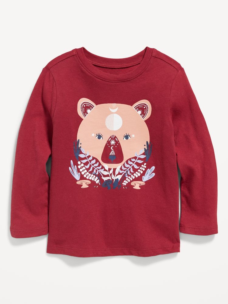 Graphic Crew-Neck Long-Sleeve T-Shirt for Toddler Girls