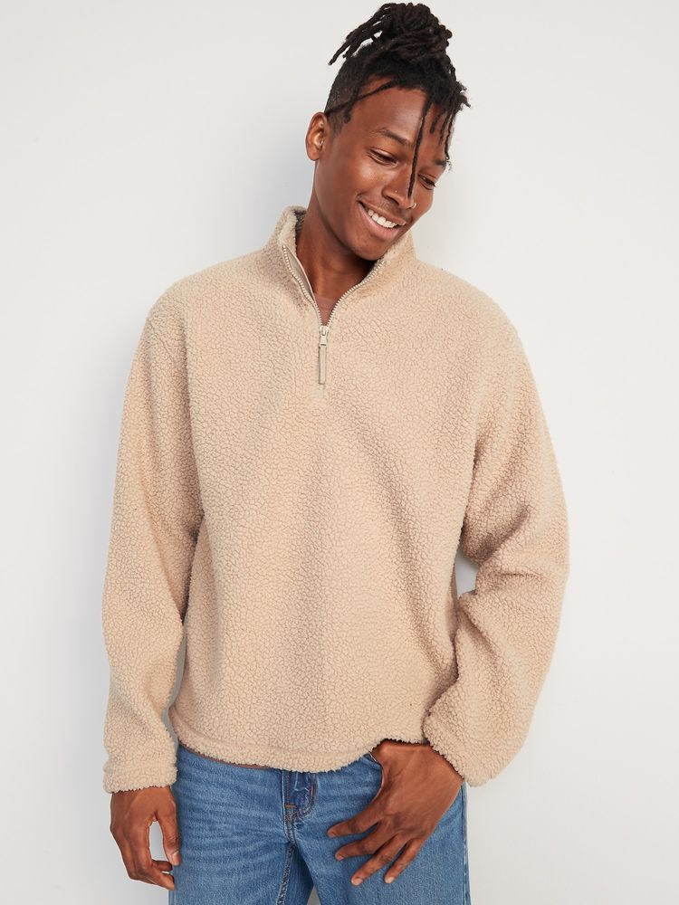 Cozy Sherpa Quarter-Zip Sweatshirt for Men
