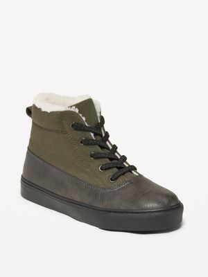 Gender-Neutral Sherpa-Lined High-Top Sneakers for Kids