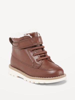 Faux-Leather Ankle Boots for Toddler Boys