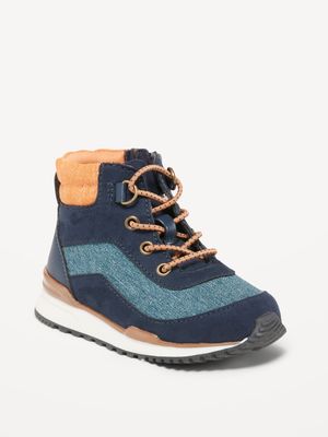 Color-Blocked Lace-Up Hiking Sneakers for Toddler Boys