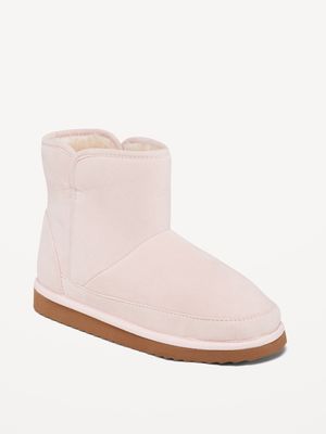 Cozy Faux-Suede Faux-Fur Lined Ankle Booties for Girls