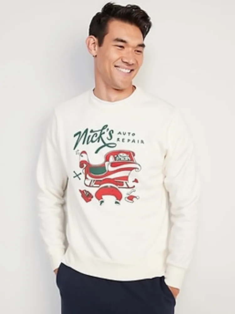 Oversized Logo-Graphic Crew-Neck Sweatshirt for Men