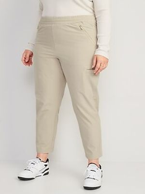 High-Waisted StretchTech Water-Repellent Slouchy Taper Cargo Jogger Pants for Women
