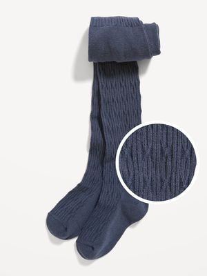 Solid Cable-Knit Tights for Toddler Girls