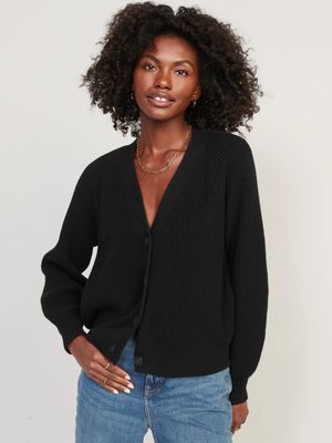 Shaker-Stitch Cardigan Sweater for Women