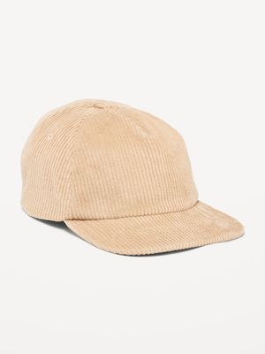 Gender-Neutral Flat-Brim Corduroy Trucker Hat for Kids
