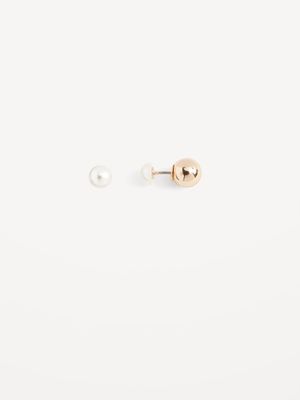 Gold-Toned Front Back Stud Earrings for Women