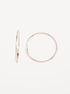 Gold-Toned Wire Hoop Earrings for Women