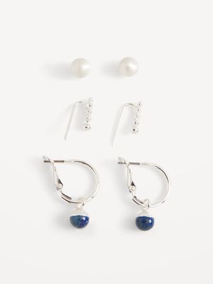 Silver-Tone Earrings 3-Pack for Women