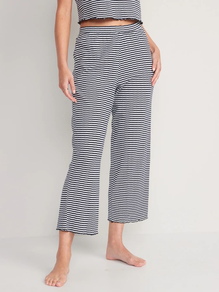 High-Waisted Striped Pajama Pants for Women