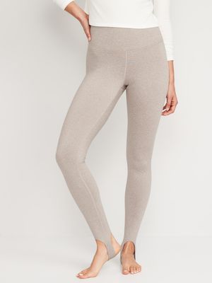 High-Waisted CozeCore Heathered Performance Stirrup Leggings for Women