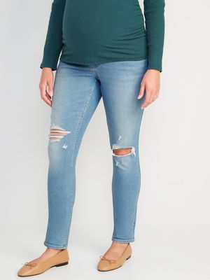 Maternity Rollover-Panel Skinny 360 Stretch Jeans