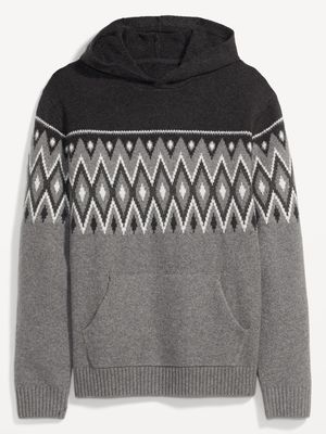 Patterned Pullover Sweater Hoodie for Men
