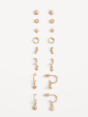 Gold-Toned Earrings Variety 8-Pack for Women