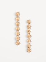 Gold-Tone Floral Drop Earrings for Women