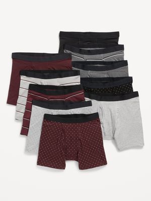 Soft-Washed Built-In Flex Boxer-Briefs Underwear 10-Pack for Men - 6.25-inch inseam