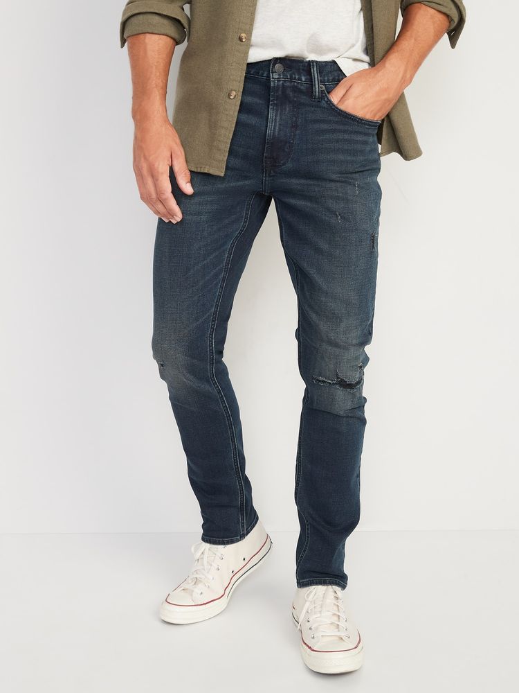 Slim Built-In-Flex Ripped Jeans for Men