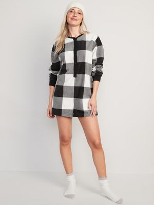 Fleece Henley Pajama Romper - 3.5-inch inseam