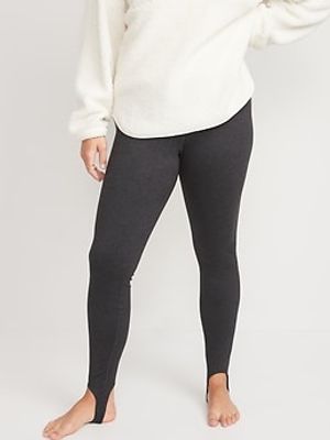 High-Waisted CozeCore Heathered Performance Stirrup Leggings for Women