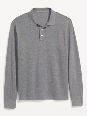 Long-Sleeve Classic Fit Pique Polo for Men