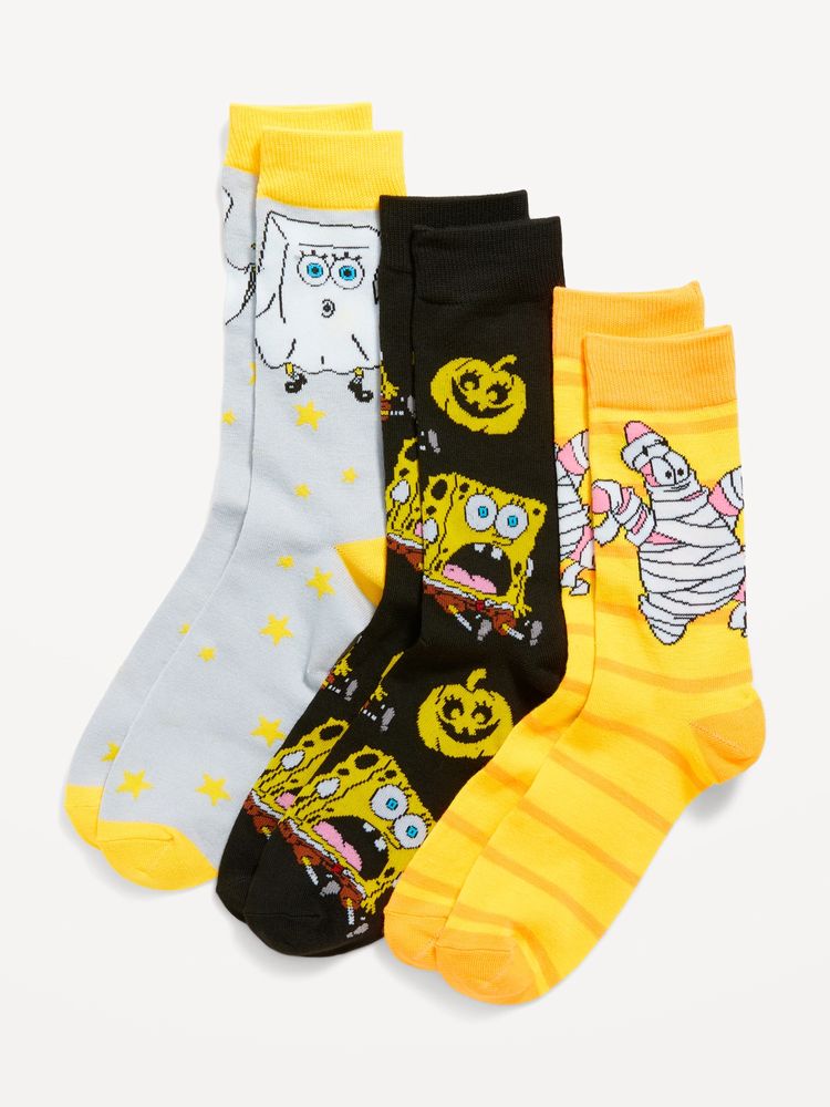 SpongeBob SquarePants Halloween Gender-Neutral Socks 3-Pack for Adults