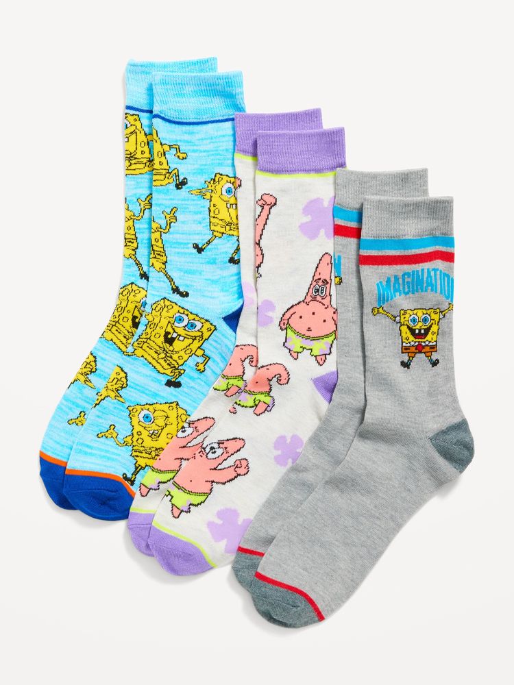 SpongeBob SquarePants Gender-Neutral Socks 3-Pack for Adults