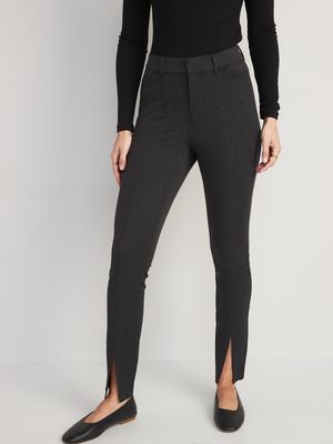 High-Waisted Heathered Split-Front Pixie Skinny Pants for Women