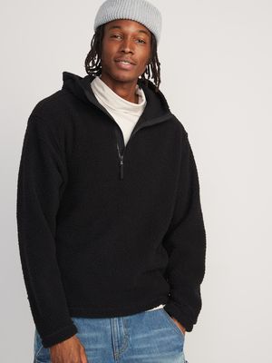 Oversized Sherpa Quarter-Zip Sweatshirt for Men