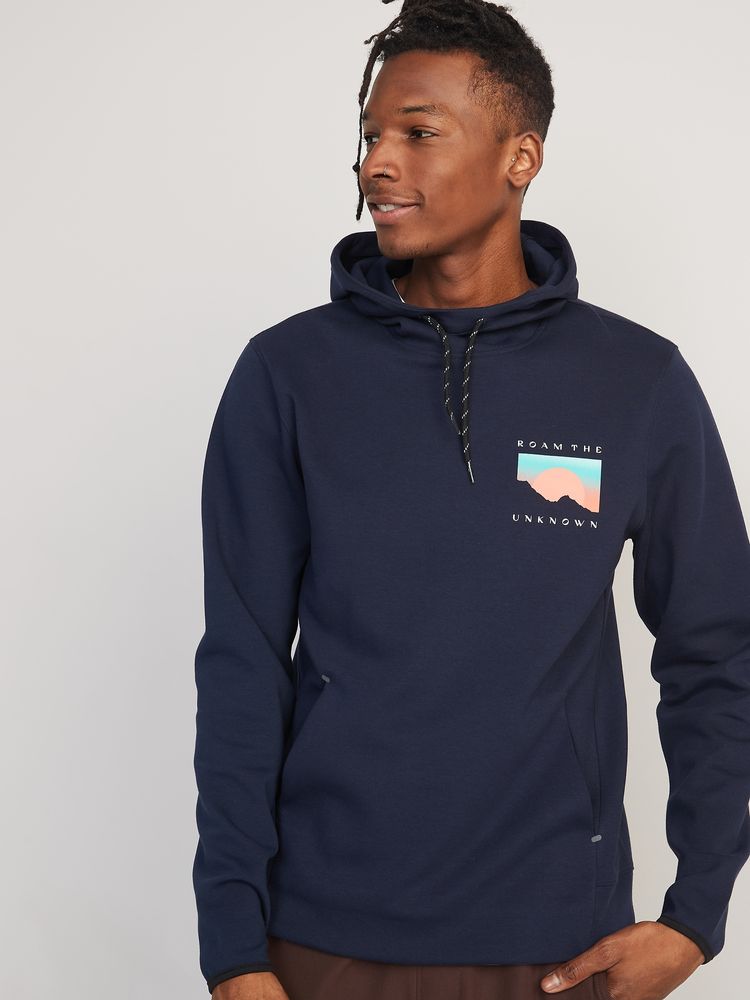 Dynamic Fleece Graphic Pullover Hoodie for Men