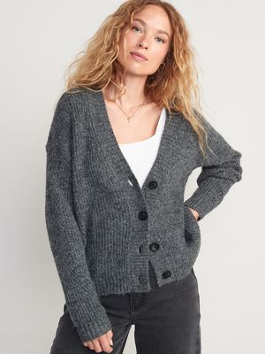 Mlange Cozy Shaker-Stitch Cardigan Sweater for Women