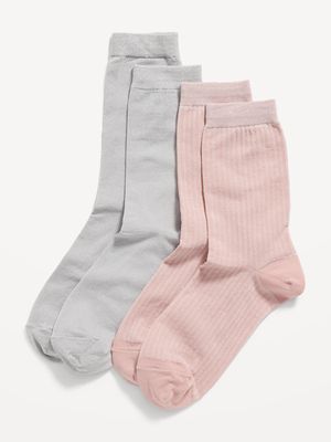 2-Pack Sparkle Crew Socks for Women