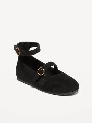 Faux-Suede Double-Strap Ballet Flats for Toddler Girls