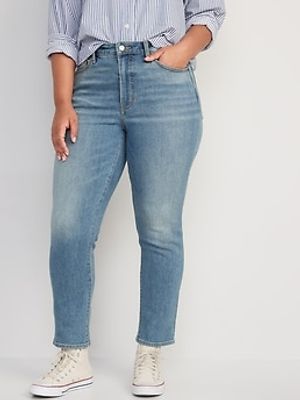 High-Waisted OG Straight Built-In Warm Ankle Jeans for Women