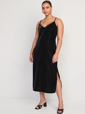 Velvet Midi Slip Dress for Women