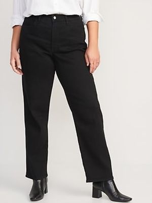 High-Waisted Wow Loose Black Jeans for Women