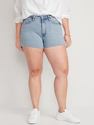 Curvy High-Waisted OG Straight Cut-Off Jean Shorts for Women - 3-inch inseam