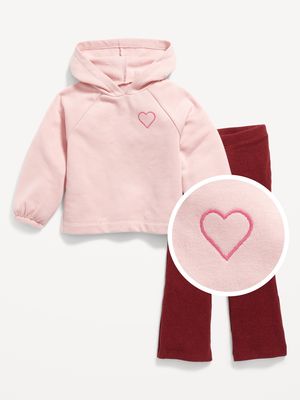 French-Terry Pullover Hoodie & Flare Pants for Toddler Girls