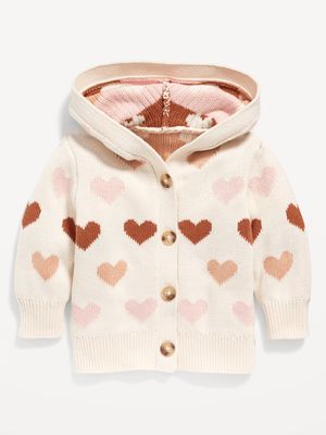 Unisex Hooded Button-Front Cardigan Sweater for Baby